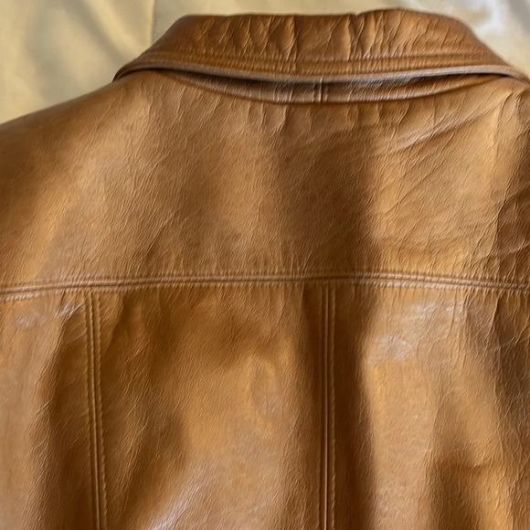 Vintage 1980's Leather Skirt and Jacket Set  Size 12 Jacket Sz 10 Skirt. Camel - Picture 17 of 17